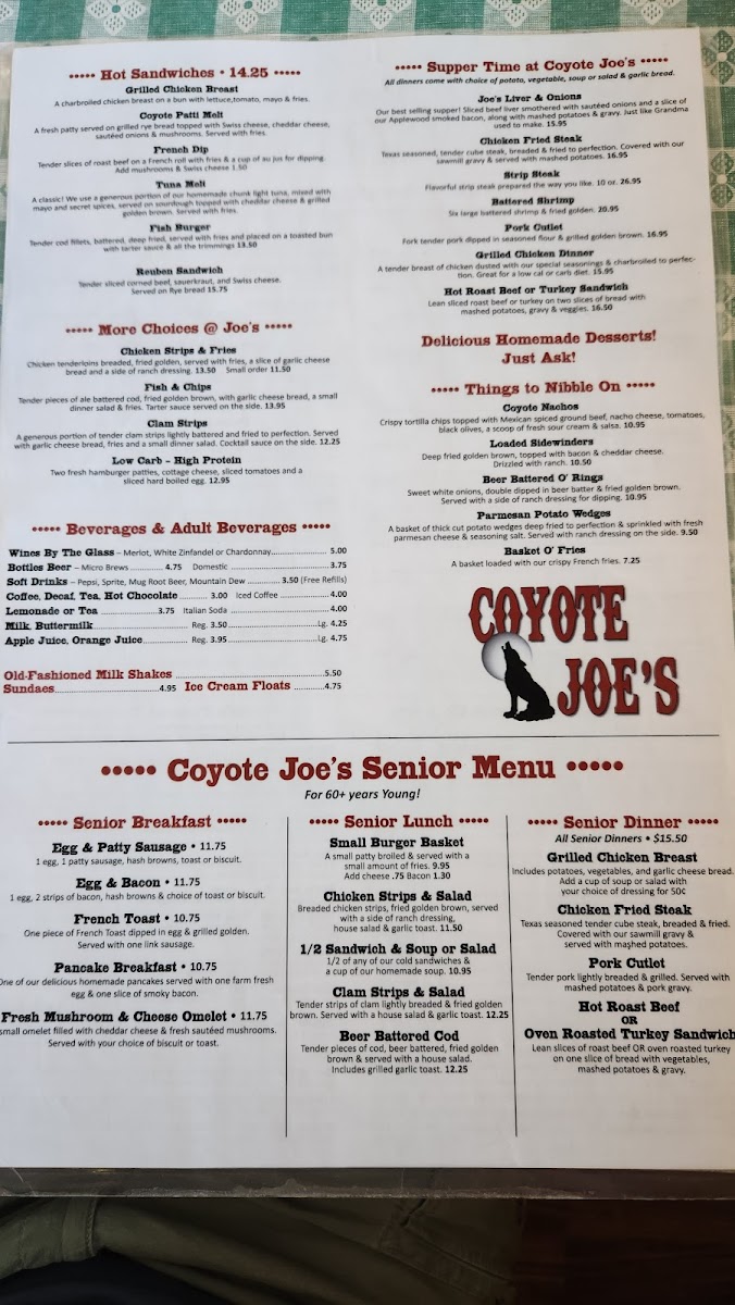Coyote Joe's Menu - Image 4